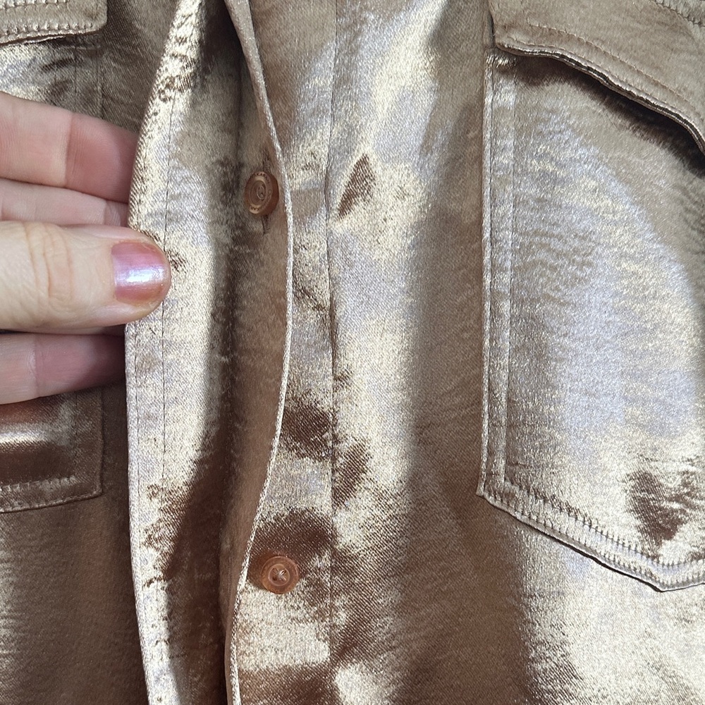 Donna Karan Gold Metallic Blouse - Picture 5 of 7